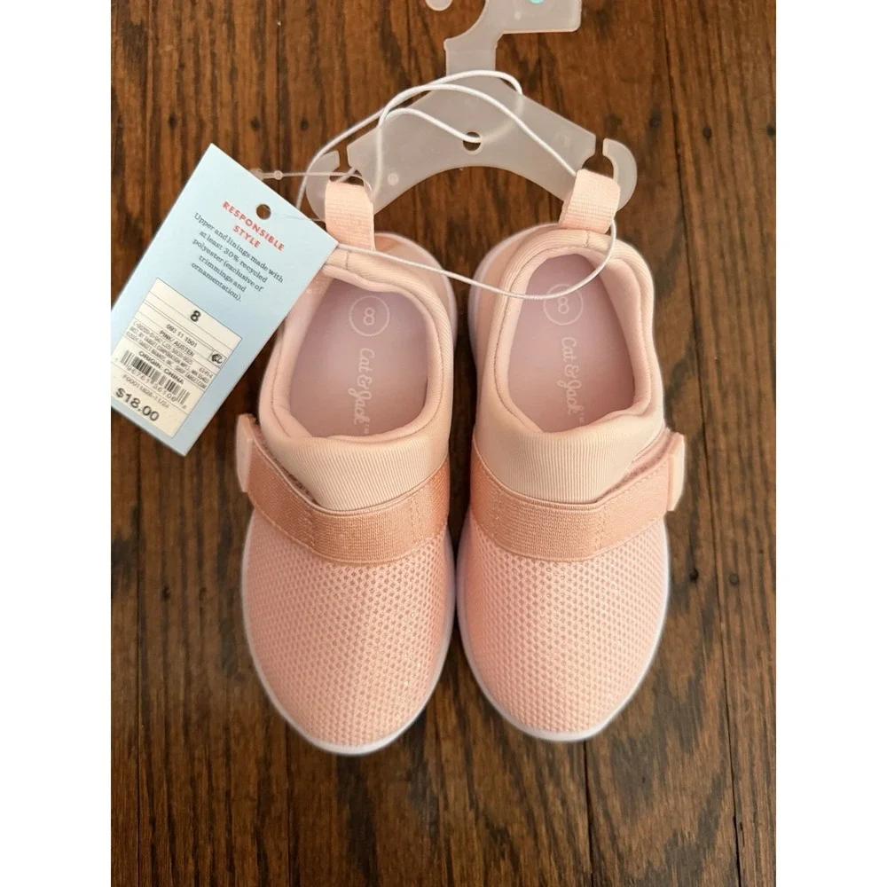 Cat & Jack Unisex Toddler Light Pink Slip-On Water Shoes Size 8 NWOB Mesh Top